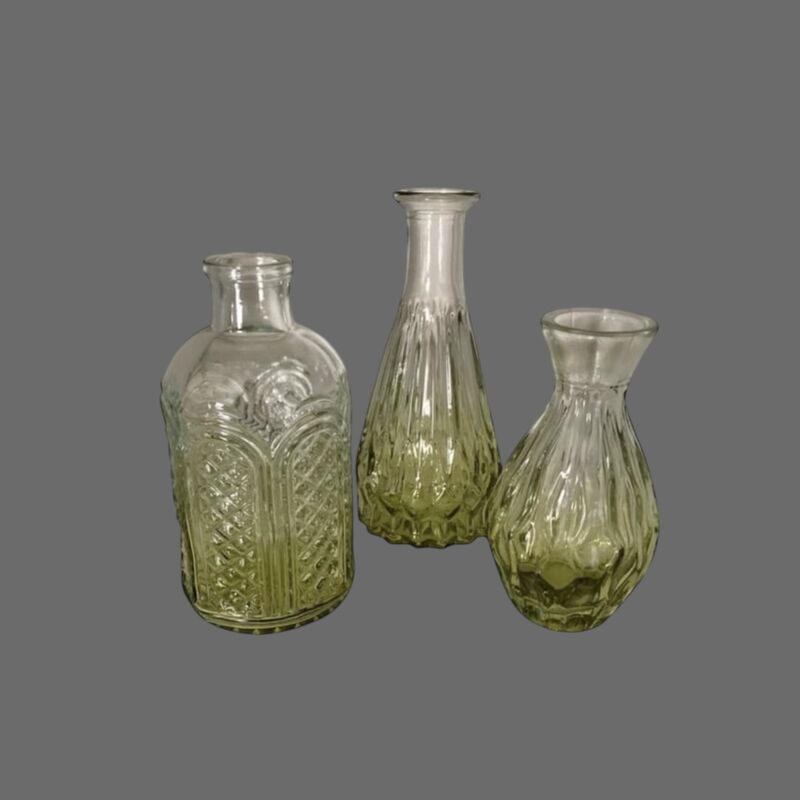 Bud Vase   Green Vintage Glass