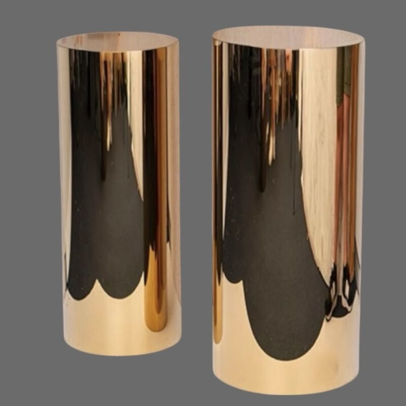 Plinths   Round Metal Gold Mirror 80 cm + 75cm 