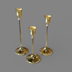 Candlestick Holders - Gold Flared 