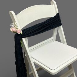 Ceremony Aisle Chair Sashes - Navy