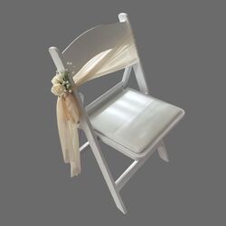 Ceremony Aisle Chair Sashes - Champagne Chiffon 