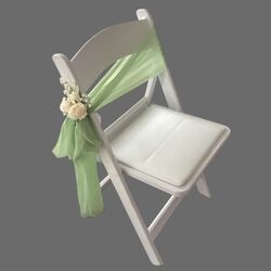 Ceremony Aisle Chair Sashes - Sage Green Chiffon 