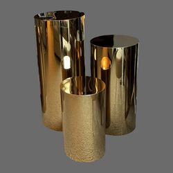 Plinth - Gold Mirror Round (Set of 3)
