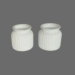 Hurricane Glass Jar - White