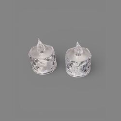 LED Candle - Clear Crystal Tea-Light - Yellow 