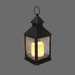 Lanterns - Brass/Black  with LED Candle