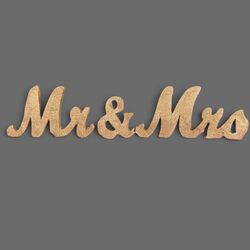 ‘Mr & Mrs’ Sign - Gold Glitter 