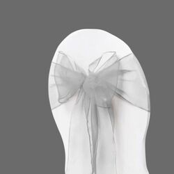 Organza Chair Sashes - Silver 
