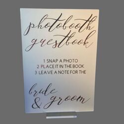 Photobooth Guestbook Sign - Frosted Acrylic with Rose Gold
