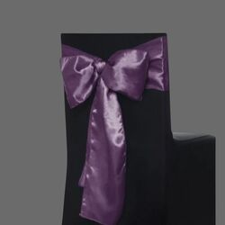 Satin Chair Sashes - Plum 