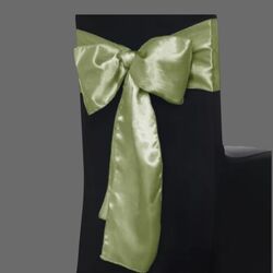 Satin Chair Sashes - Sage Green 