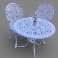 Signing Table - White Cast Aluminium 