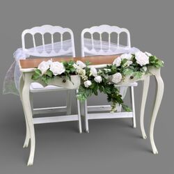 Signing Table with Light Walnut Top