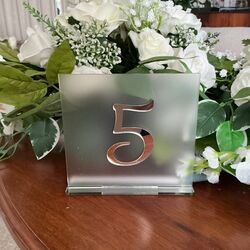 Table Numbers - Frosted with Silver Mirror. 