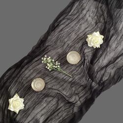 Table Runners -  Gauze - Black 