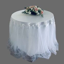 Tablecloth - Round Satin with Tulle 