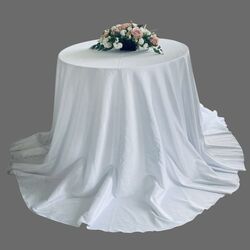 Tablecloth - Round White Satin 