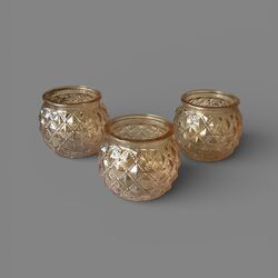 Tea-Light Holders - Gold Round