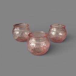 Tea-Light Holders - Pink Round
