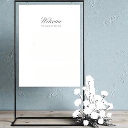 Welcome Board Sign Stand - Black 