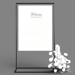 Welcome Board Sign Stand - Black 