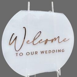 Welcome Board - Rose Gold/White