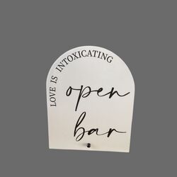 White Arch - Open Bar - Sign