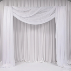 White Sheer Stretch Crepe Chiffon Drape
