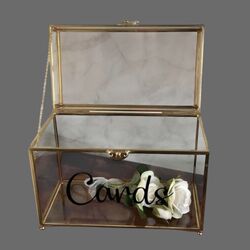 Wishing Well - Cards Box - Glass/Gold Framed