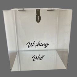 Wishing Well - Clear Acrylic with Silver Base. 30cm 