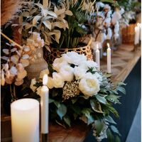 Flower Bowls, Brass Candlesticks 