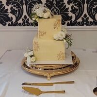 Gold Cake Stand, Cake Knife Set 