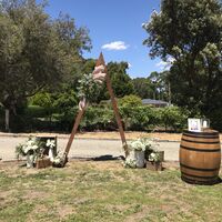 A Frame Arbour, Wine Barrel 
