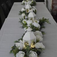 Flower Table Runners, White Lanterns 