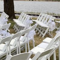 Americana Chairs, Aisle Flowers and sashes 