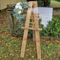 Clear Acrylic Welcome Board , Rustic Easel 