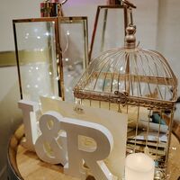 Lanterns, Rose Gold Bird Cage, Initials