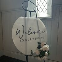 Black Metal Easel, Welcome Board