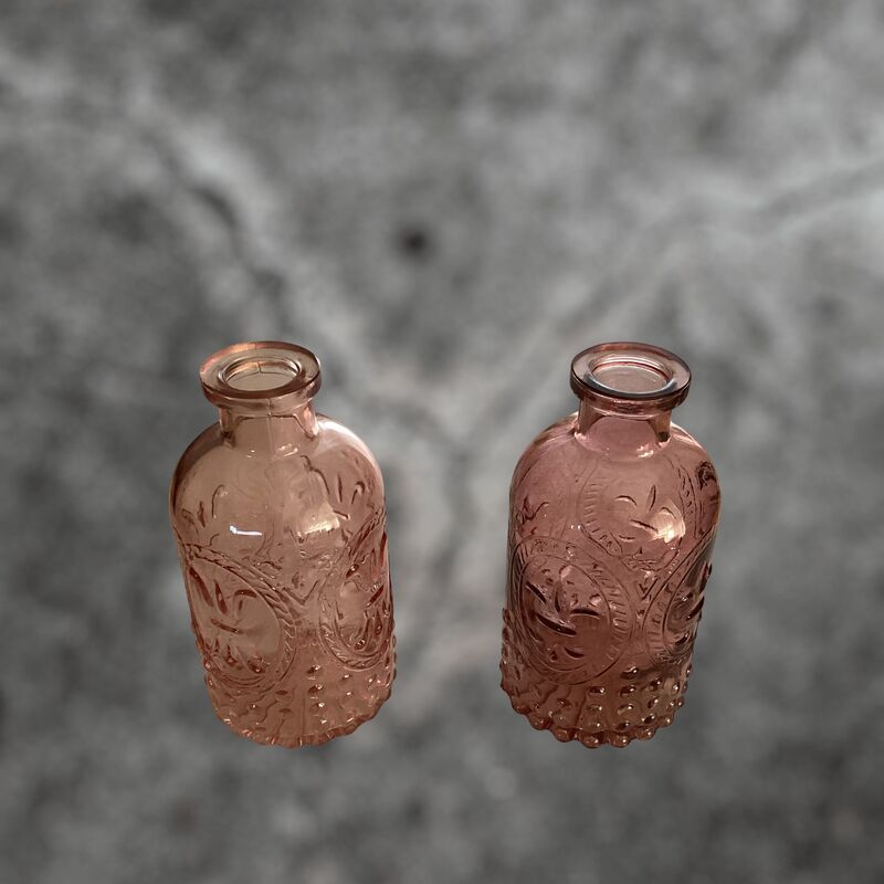 Bud Vase   Pink Vintage Style Glass 