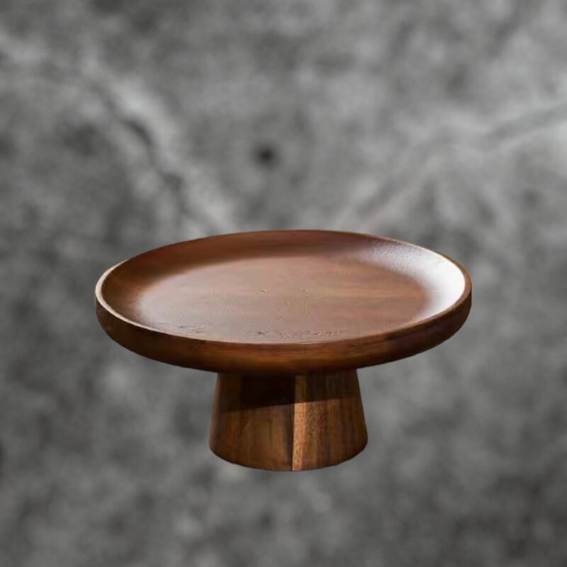 Cake Stand   Acacia Wood   Med 