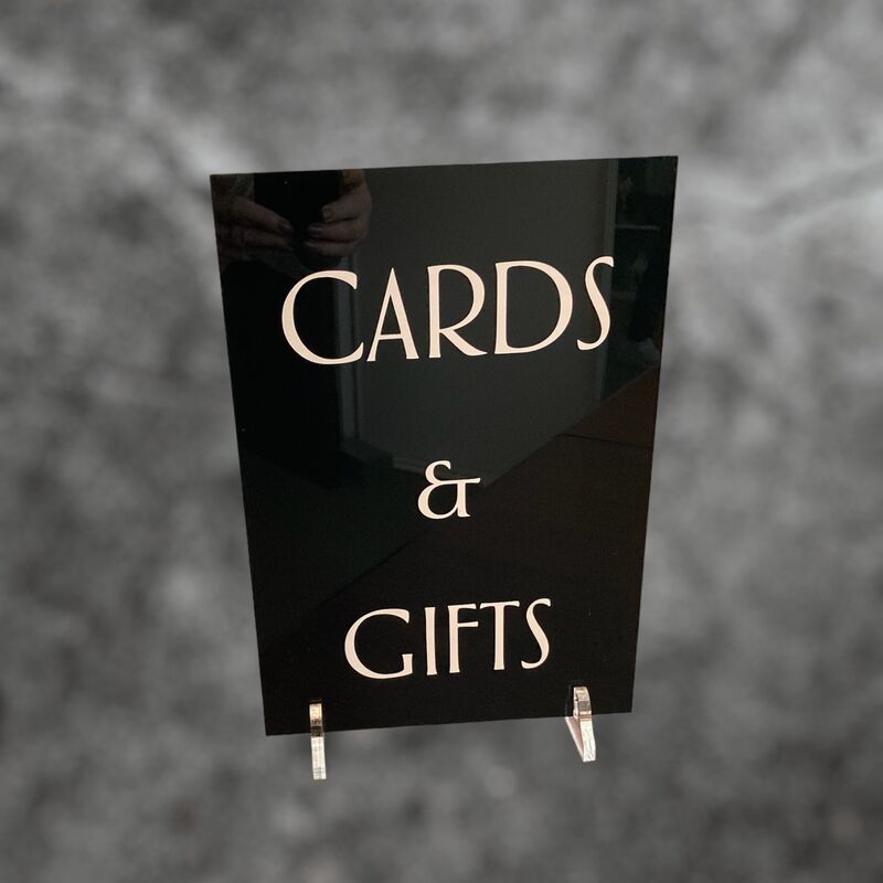 Cards + Gifts Sign   BlackWhite
