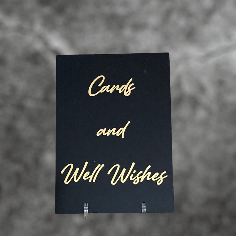 Cards + Well Wishes Sign   BlackGold
