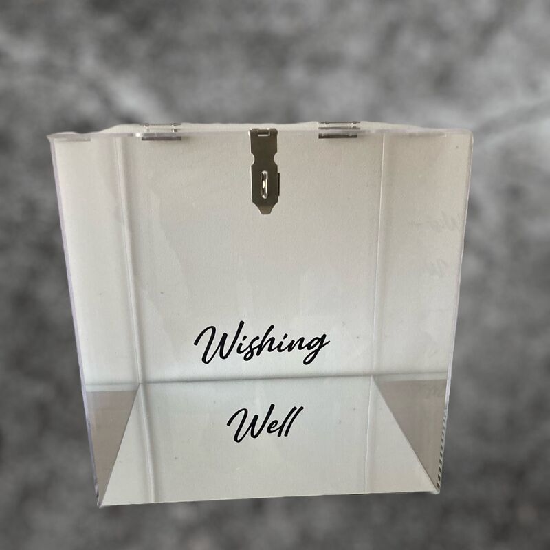Clear Acrylic Wishing Well with Silver Base 
