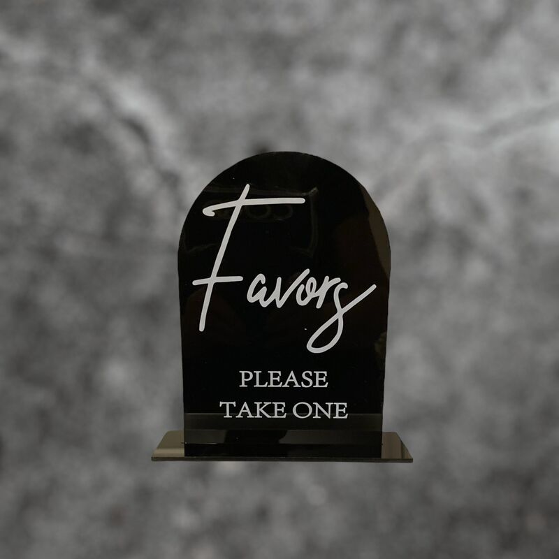 Favours Sign  Black Acrylic 
