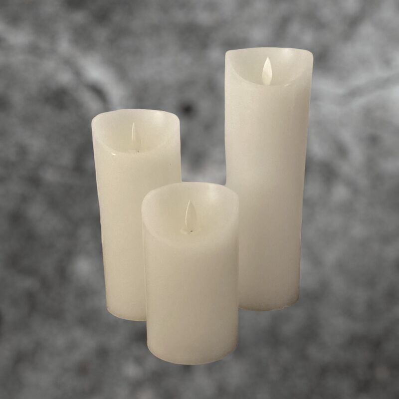 Flicker Candles   White Wax Candles with Remote 