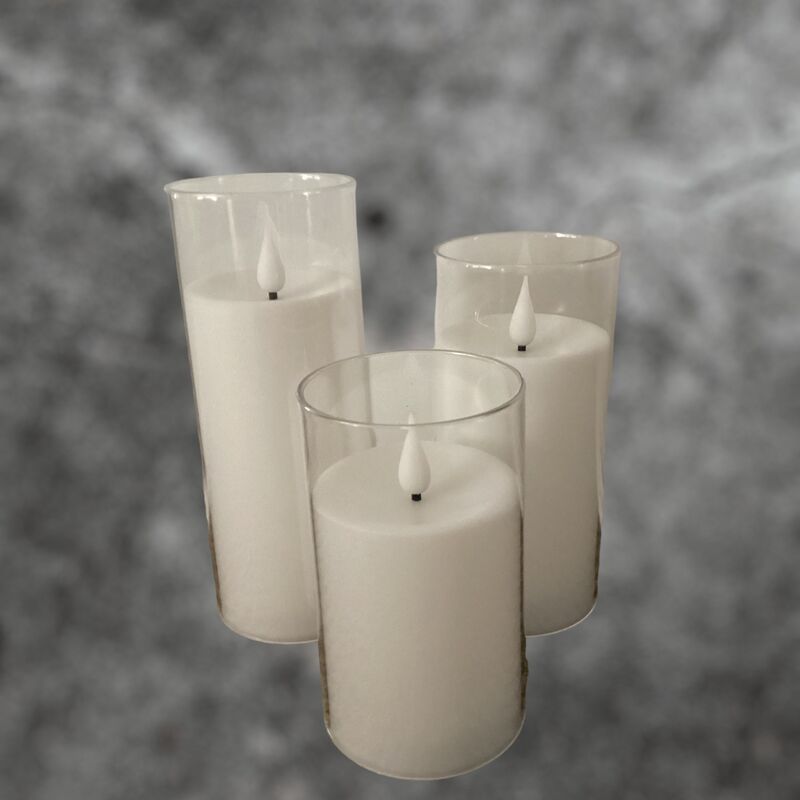 Flicker Candles   White   Battery Operated 