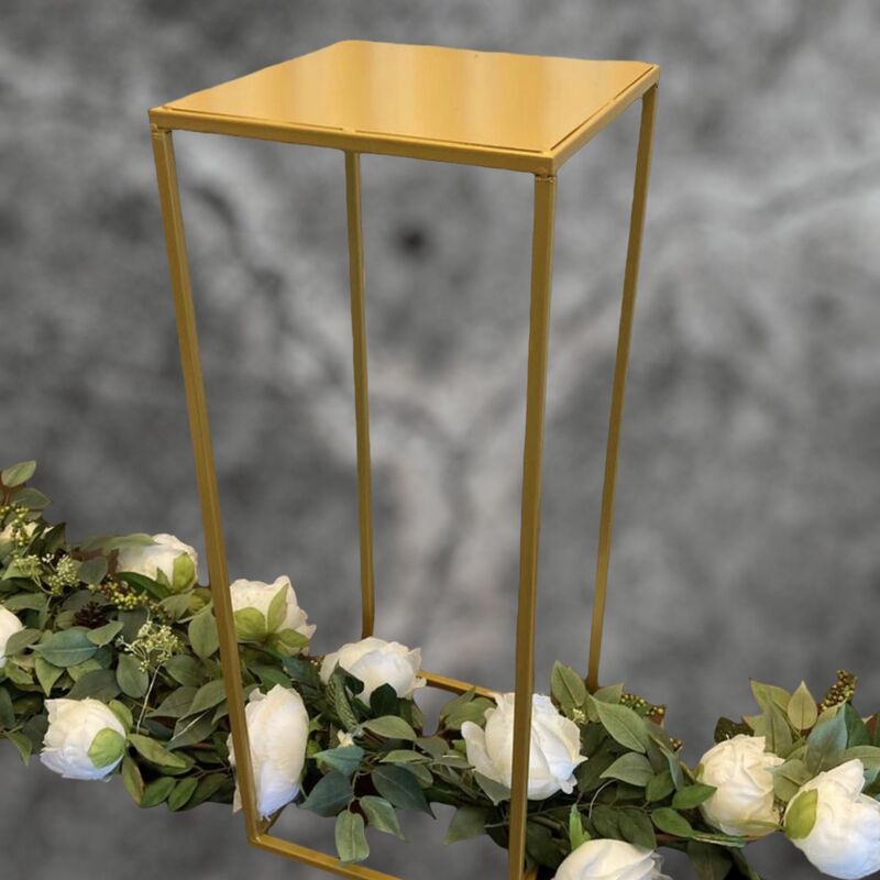 Flower Display Table Stands with Gold Top Plates 