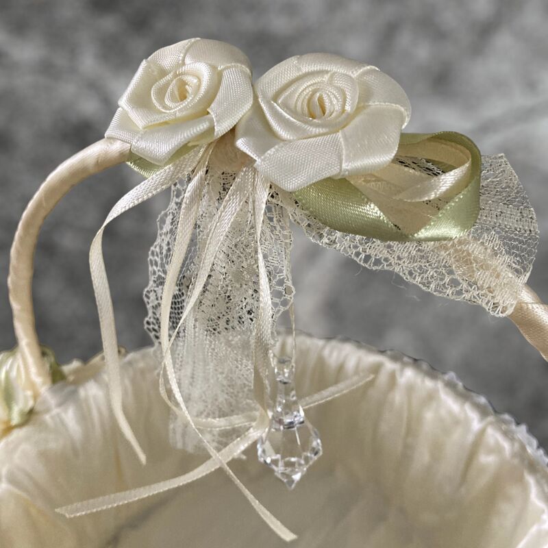 Flower Girl Basket Ivory Wedding Decor for Hire