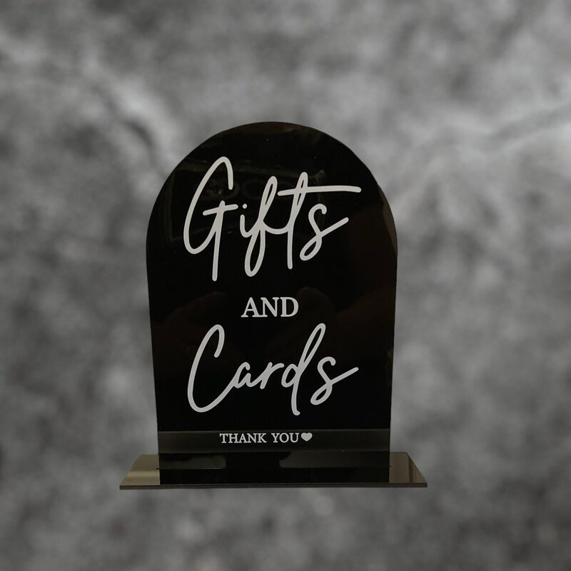Gifts and Cards Sign  Black Acrylic