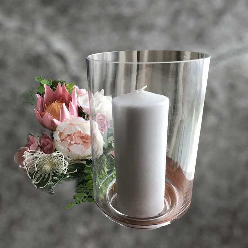 Glass Hurricane Vase 